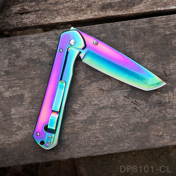 Rainbow Blade Folding Knife with PP7 Sheet Double Sided Grinding – Dispatch  Knives