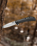 3.78" Black G10 Handle Folding Knife With Streamlined Design