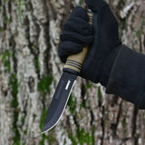 9" Tactical Fixed Blade Knife With Non-Slip Handle and Sheath