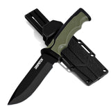 Heavy Duty Fixed Blade Hunting Knife Rubberized ABS Handle with K Sheath