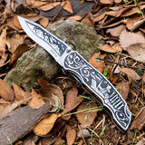 420 Stainless Steel Folding Knife Design with Artistic Flair