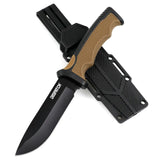 Heavy Duty Fixed Blade Hunting Knife Rubberized ABS Handle with K Sheath