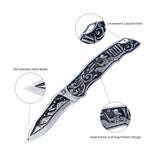 420 Stainless Steel Folding Knife Design with Artistic Flair