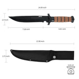 14" Tactical Fixed Blade Knife With Sheath And Window Breaker