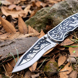 420 Stainless Steel Folding Knife Design with Artistic Flair