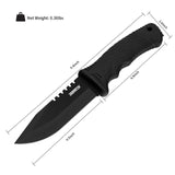 9" Fixed Blade Knife with Serrated Teeth and Sheath