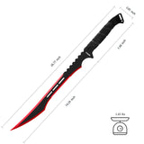 2pc Ninja Tactical Twin Katana Samurai Sword Machete Fixed Blade Combat Set with Sheath