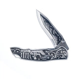 420 Stainless Steel Folding Knife Design with Artistic Flair