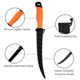 Fish Scale Pattern Fishing Knife with PP+Golf Leather