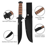 14" Tactical Fixed Blade Knife With Sheath And Window Breaker