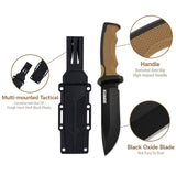 Heavy Duty Fixed Blade Hunting Knife Rubberized ABS Handle with K Sheath