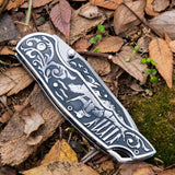 420 Stainless Steel Folding Knife Design with Artistic Flair