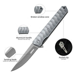 Cool Folding Pocket Knife Liner Lock with Pocket Clip and Glass Breaker