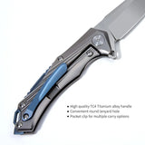 5" D2 Blade And Frame Lock Folding Knife With Nylon Sheath