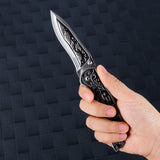 420 Stainless Steel Folding Knife Design with Artistic Flair