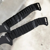 2pc Ninja Tactical Twin Katana Samurai Sword Machete Fixed Blade Combat Set with Sheath