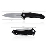 5" D2 Blade And Frame Lock Folding Knife With Nylon Sheath