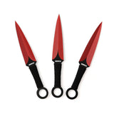 Red Guardian Ninja Sword and Kunai Throwing Knife Set with Sheath Fixed Blade Knife