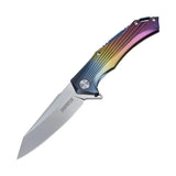 5" D2 Blade And Frame Lock Folding Knife With Nylon Sheath