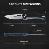 4.25 Inch D2 Steel Drop Point Blade with G10 Handle Pocket Knife