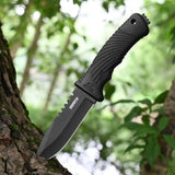 9" Fixed Blade Knife with Serrated Teeth and Sheath