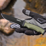 Heavy Duty Fixed Blade Hunting Knife Rubberized ABS Handle with K Sheath