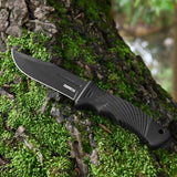 9" Fixed Blade all-black Knife with Sheath