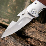 Mini Folding Knife Survival Pocket Knives with Wooden Handle Damascus Blade