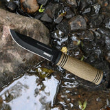 9" Tactical Fixed Blade Knife With Non-Slip Handle and Sheath