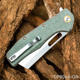 Sheepsfoot Blade Folding Knife with Micarta Handle and Clip for EDC and Survival