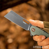 Sheepsfoot Blade Folding Knife with Micarta Handle and Clip for EDC and Survival