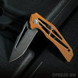 Folding Knife with Lightweight Open G10 Handle and Single Side CNC 8Cr Blade