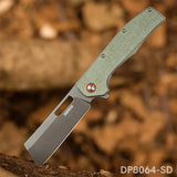 Sheepsfoot Blade Folding Knife with Micarta Handle and Clip for EDC and Survival