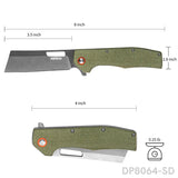 Sheepsfoot Blade Folding Knife with Micarta Handle and Clip for EDC and Survival