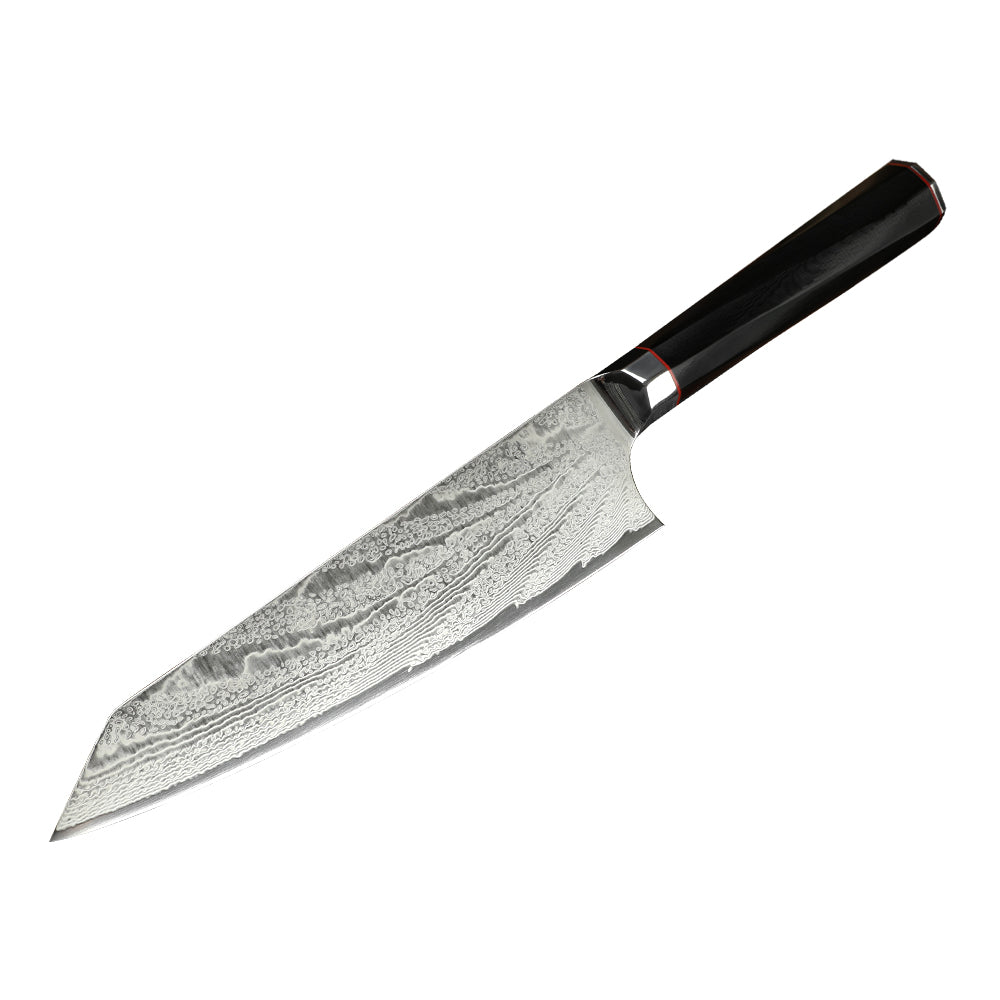 Chef Knife Damascus Steel 5 Japanese Santoku Knife Full Tang G10 Handle  Blue