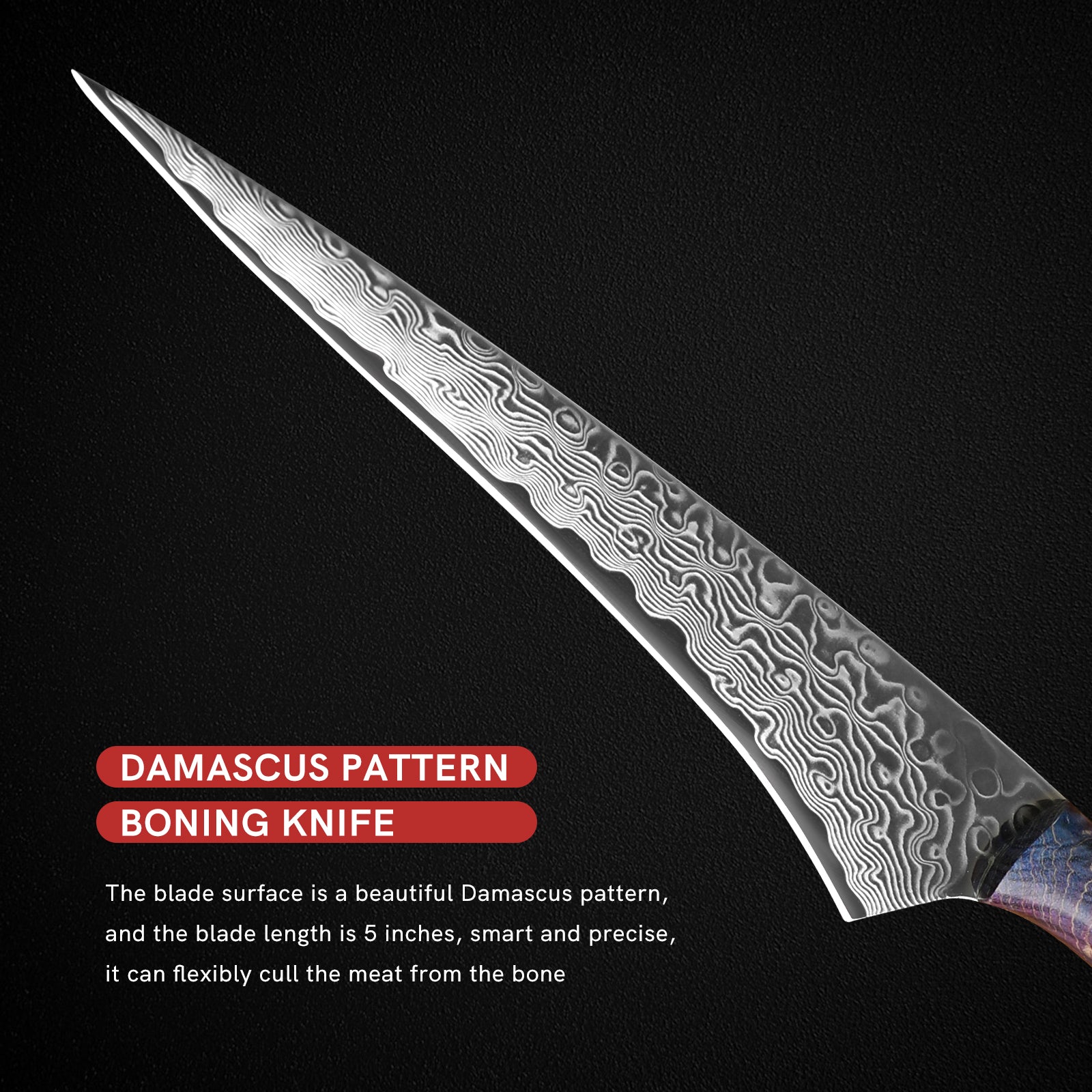 Hand-made Damascus Steel Kitchen Knife Fishing Knives Boning Knife