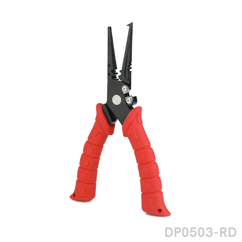 Long Nose Fishing Pliers with Lanyard and Sheath Non-Slip Rubber Handle