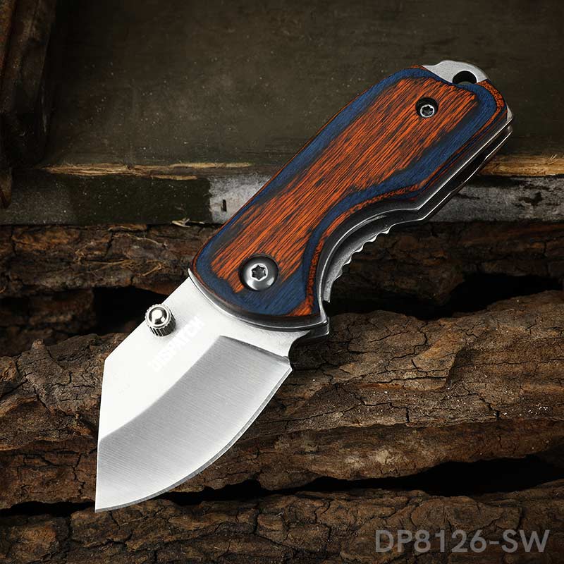2.6 Closed Mini Pocket Cleaver Knife with Colored Wood Handle – Dispatch  Knives